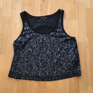 Express Cropped Sequin Tank